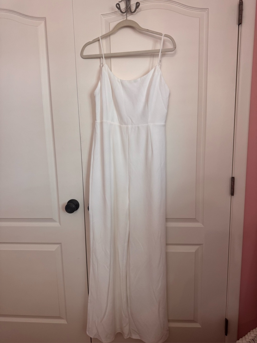 Lulu's Ivory Textured Spaghetti Strap Jumpsuit